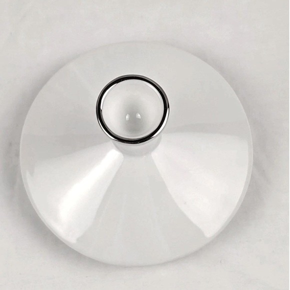 Vtg Oxford by Lenox Lexington Bone China sugar bowl with lid White Platinum Trim - Picture 5 of 6